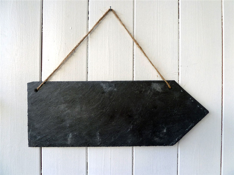 Vintage Shape Rustic Slate Chalkboard with Twine Rope